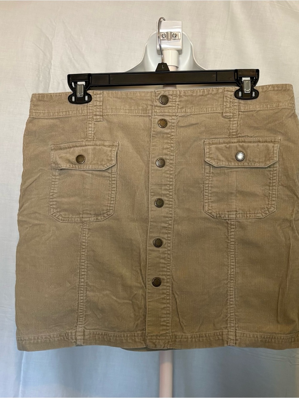 Tommy Hilfiger Tan Button-Front Corduroy Mini Skirt